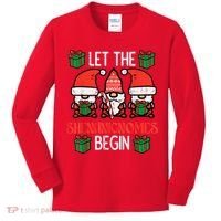 Christmas Let Shenanignomes Begin Xmas Gnomes Kids Long Sleeve Shirt thumb 0