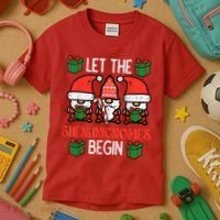 Christmas Let Shenanignomes Begin Xmas Gnomes Kids T-Shirt thumb 3