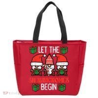 Christmas Let Shenanignomes Begin Xmas Gnomes Tote Bag thumb 0