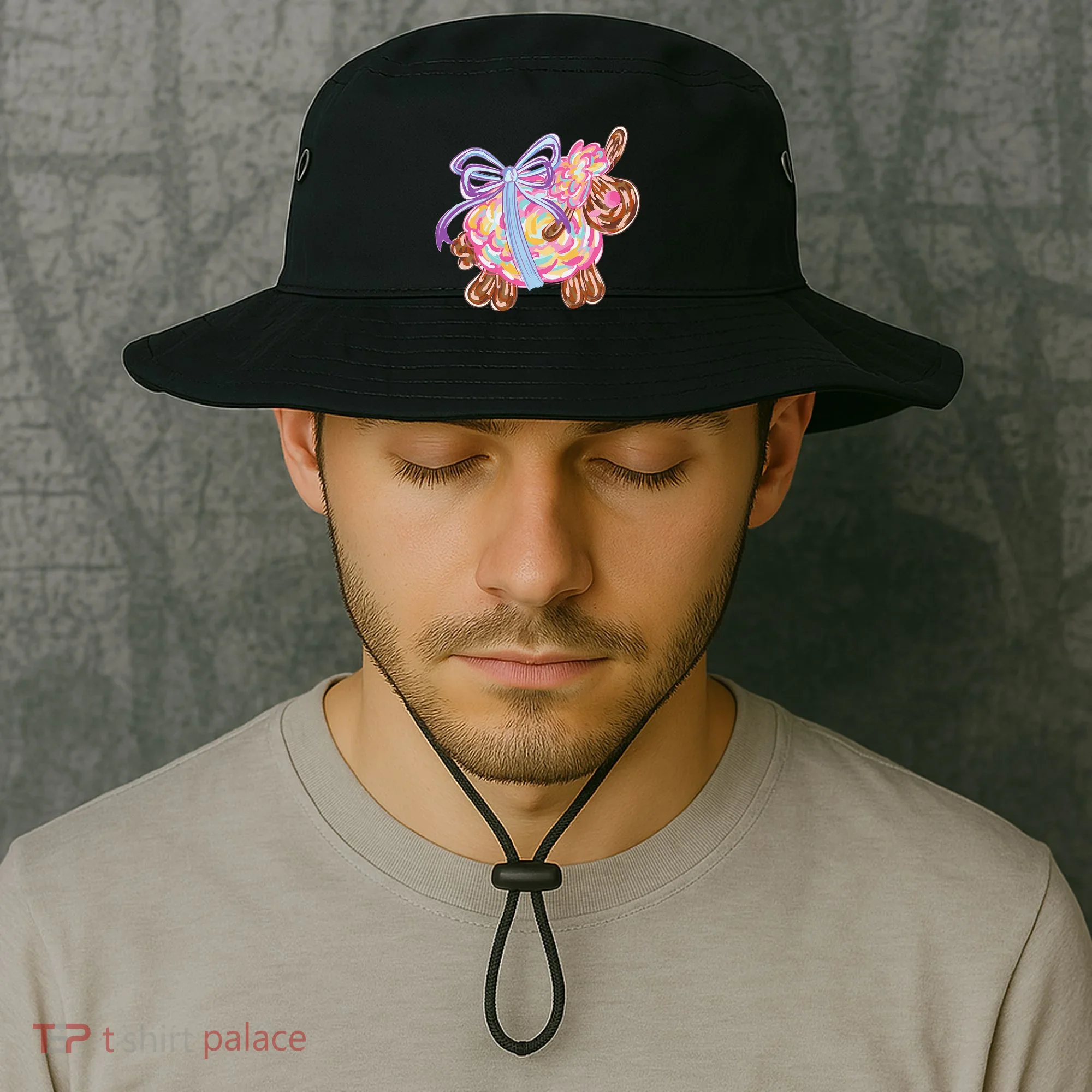 Coquette Lamb Sheep Happy Easter Bucket Hat