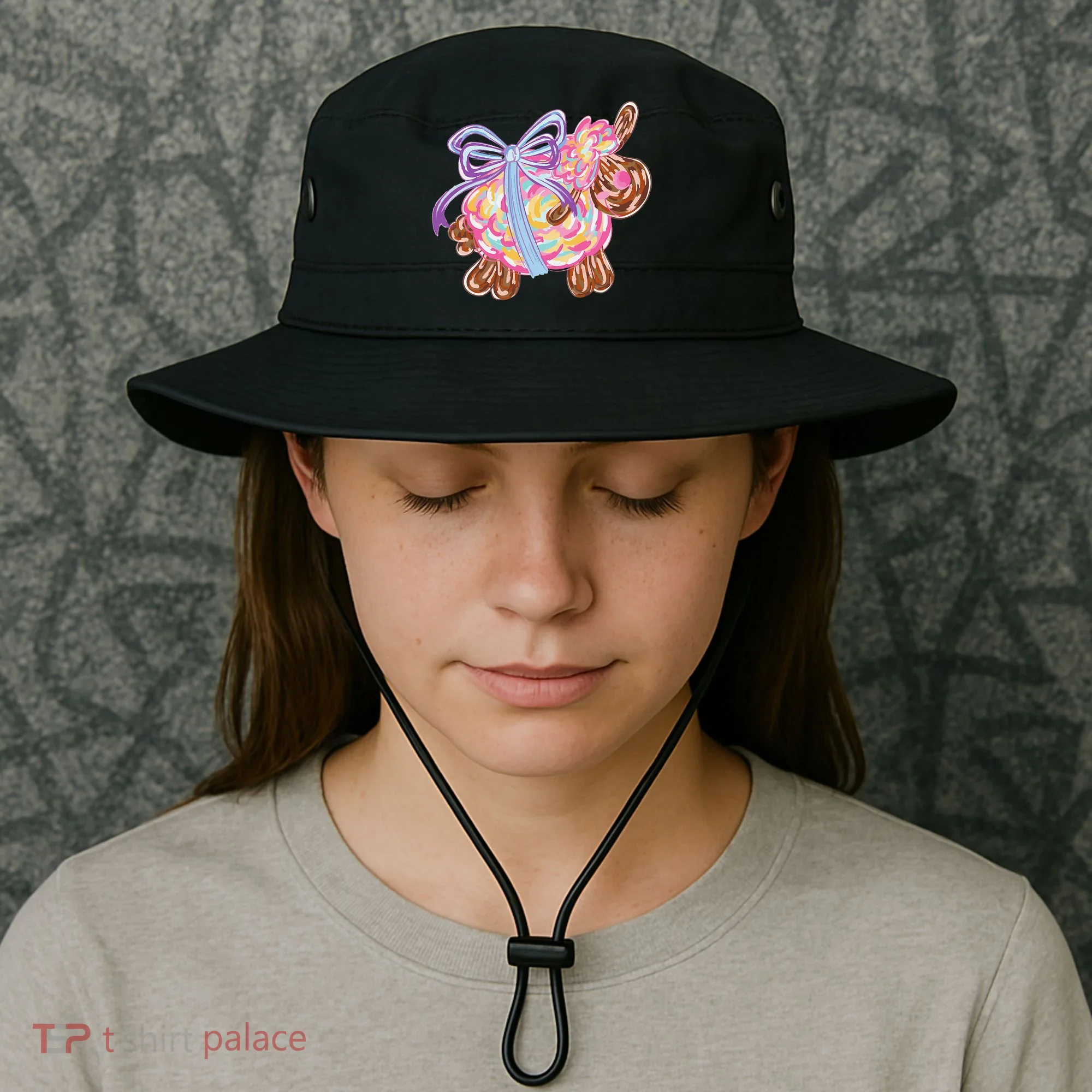 Coquette Lamb Sheep Happy Easter Bucket Hat