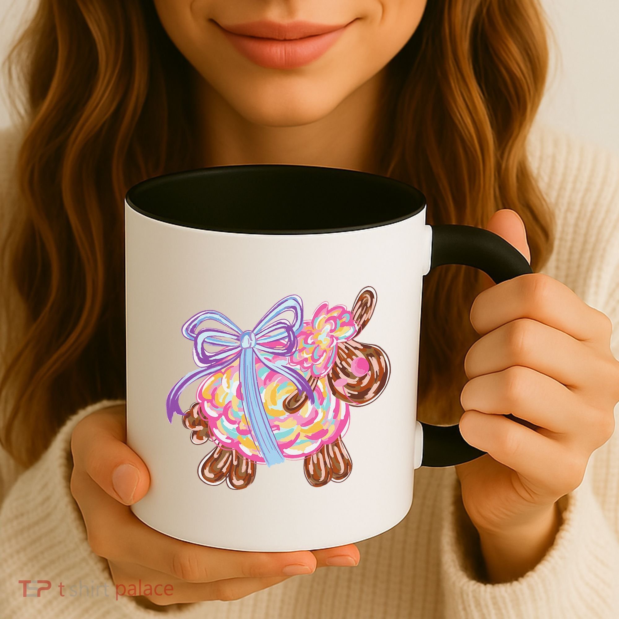 Coquette Lamb Sheep Happy Easter Coffee Mug