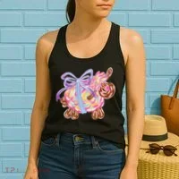Coquette Lamb Sheep Happy Easter Women's Tank Top thumb 2