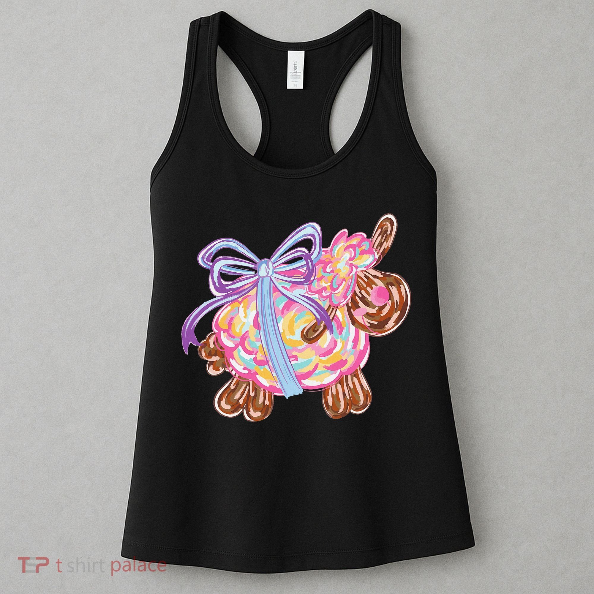 Coquette Lamb Sheep Happy Easter Women's Tank Top