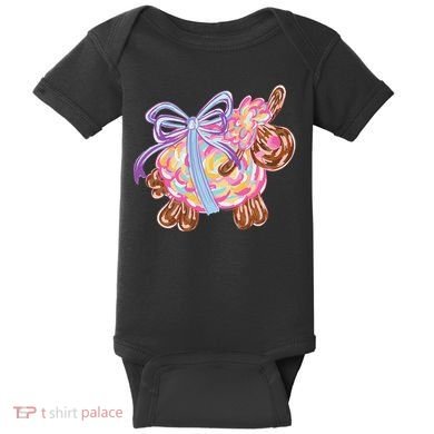 Coquette Lamb Sheep Happy Easter Baby Bodysuit