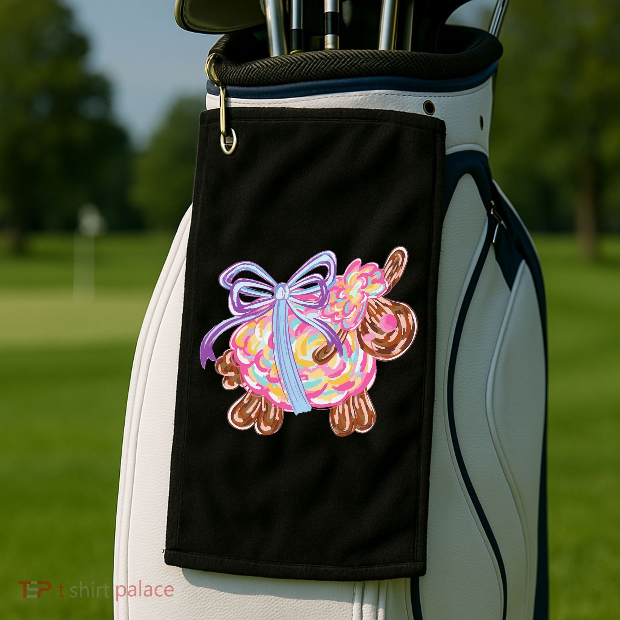 Coquette Lamb Sheep Happy Easter Golf Towel