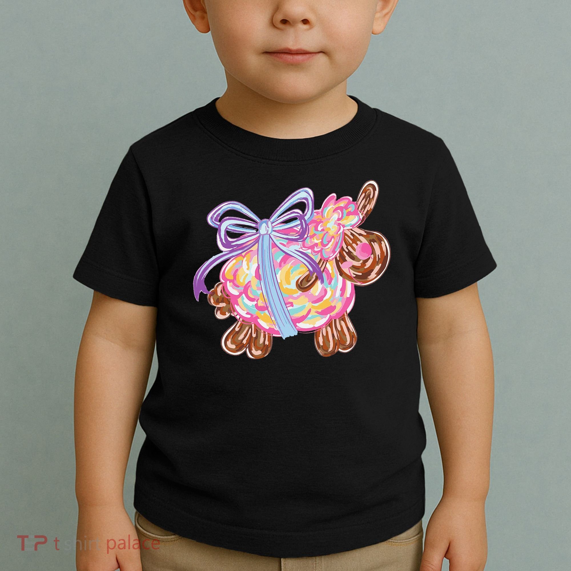 Coquette Lamb Sheep Happy Easter Toddler T-Shirt