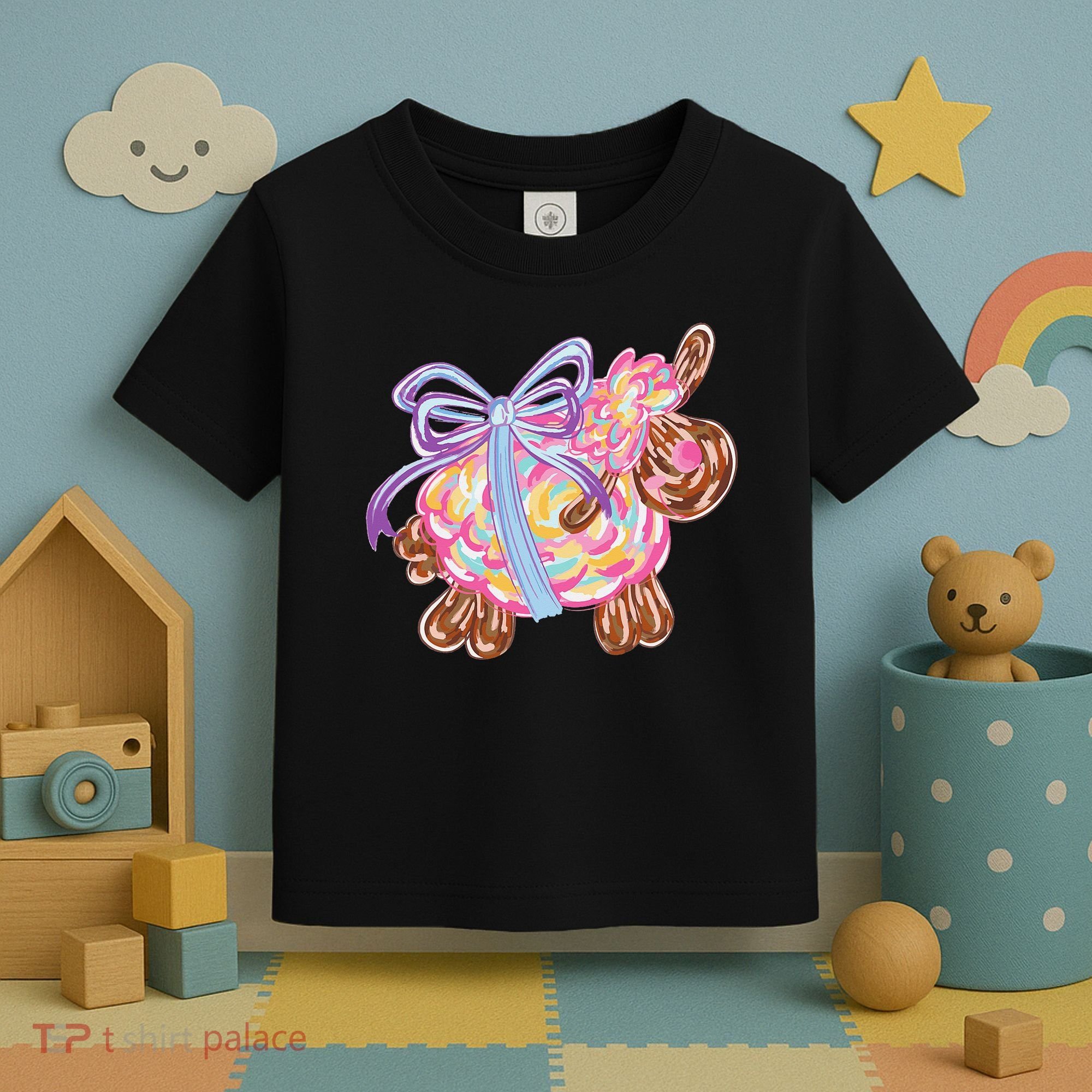 Coquette Lamb Sheep Happy Easter Toddler T-Shirt