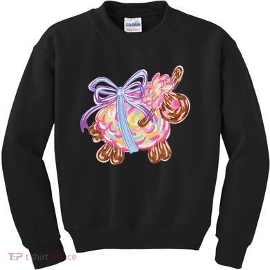 Coquette Lamb Sheep Happy Easter Kids Sweatshirt