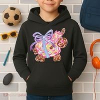 Coquette Lamb Sheep Happy Easter Kids Hoodie thumb 2