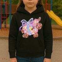 Coquette Lamb Sheep Happy Easter Kids Hoodie thumb 3