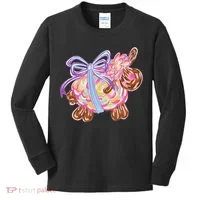 Coquette Lamb Sheep Happy Easter Kids Long Sleeve Shirt thumb 0
