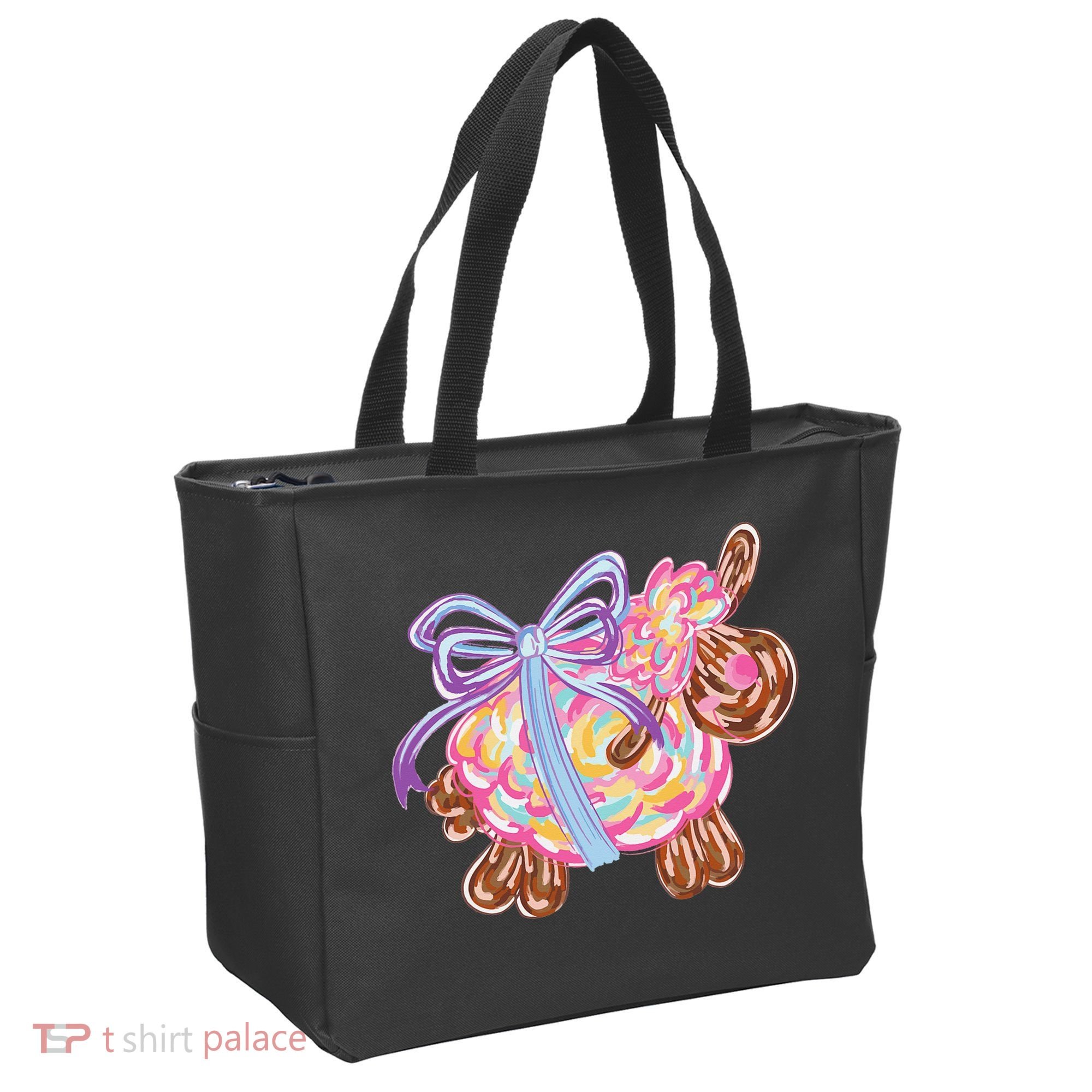 Coquette Lamb Sheep Happy Easter Tote Bag