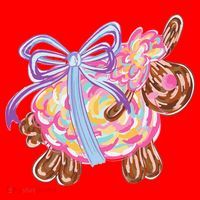 Coquette Lamb Sheep Happy Easter Santa Hat thumb 1