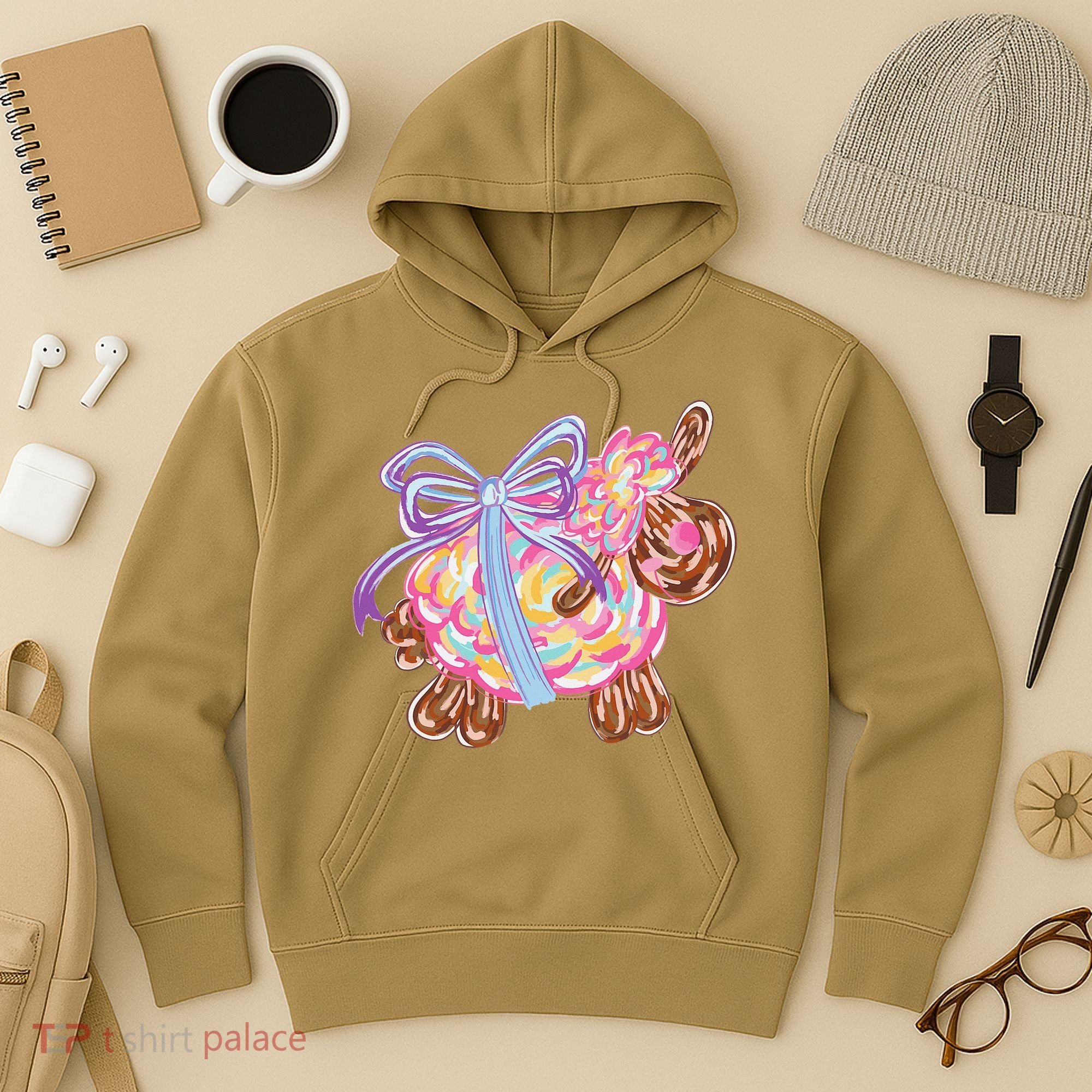 Coquette Lamb Sheep Happy Easter Hoodie