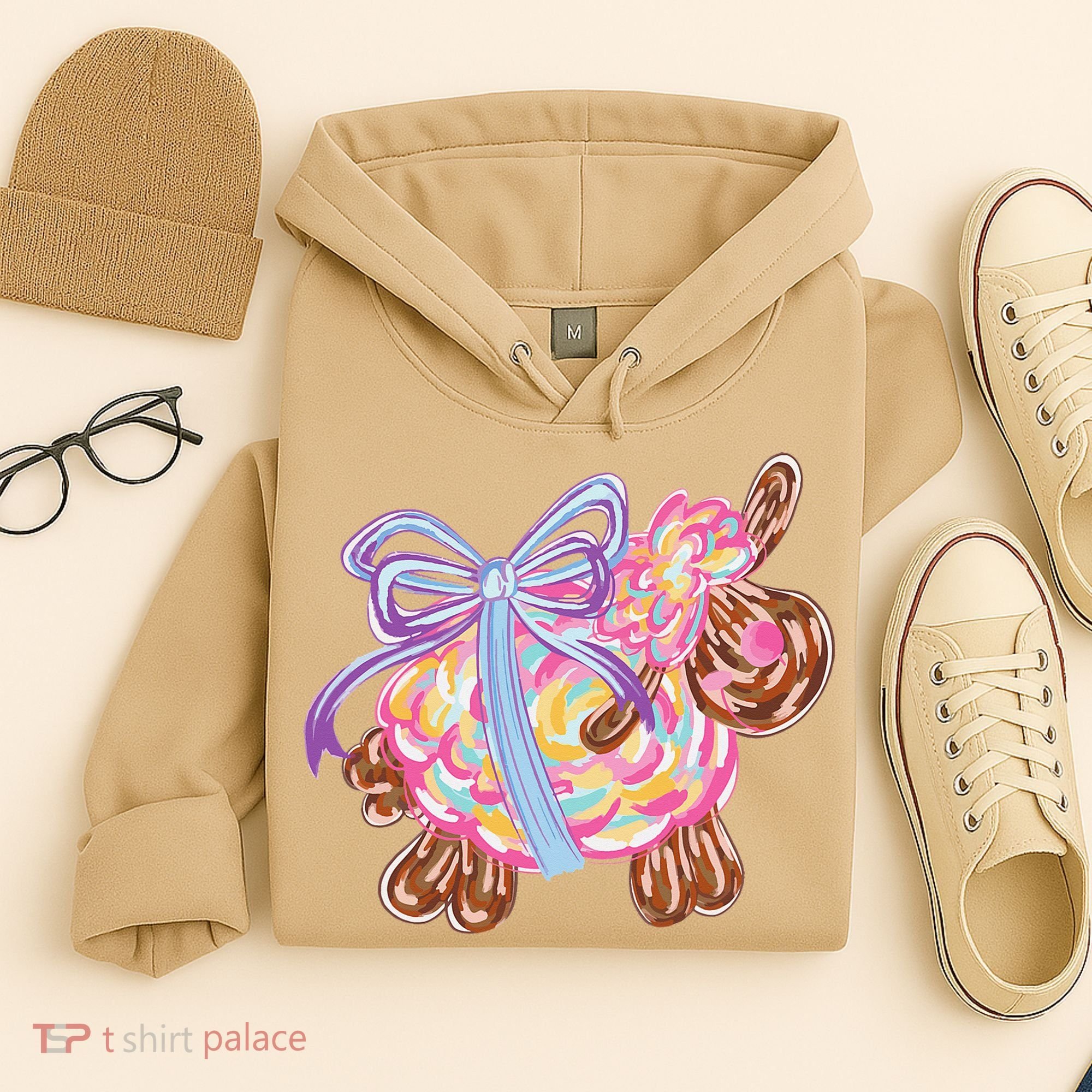 Coquette Lamb Sheep Happy Easter Hoodie