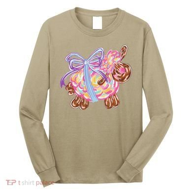 Coquette Lamb Sheep Happy Easter Long Sleeve Shirt
