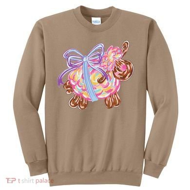 Coquette Lamb Sheep Happy Easter Sweatshirt