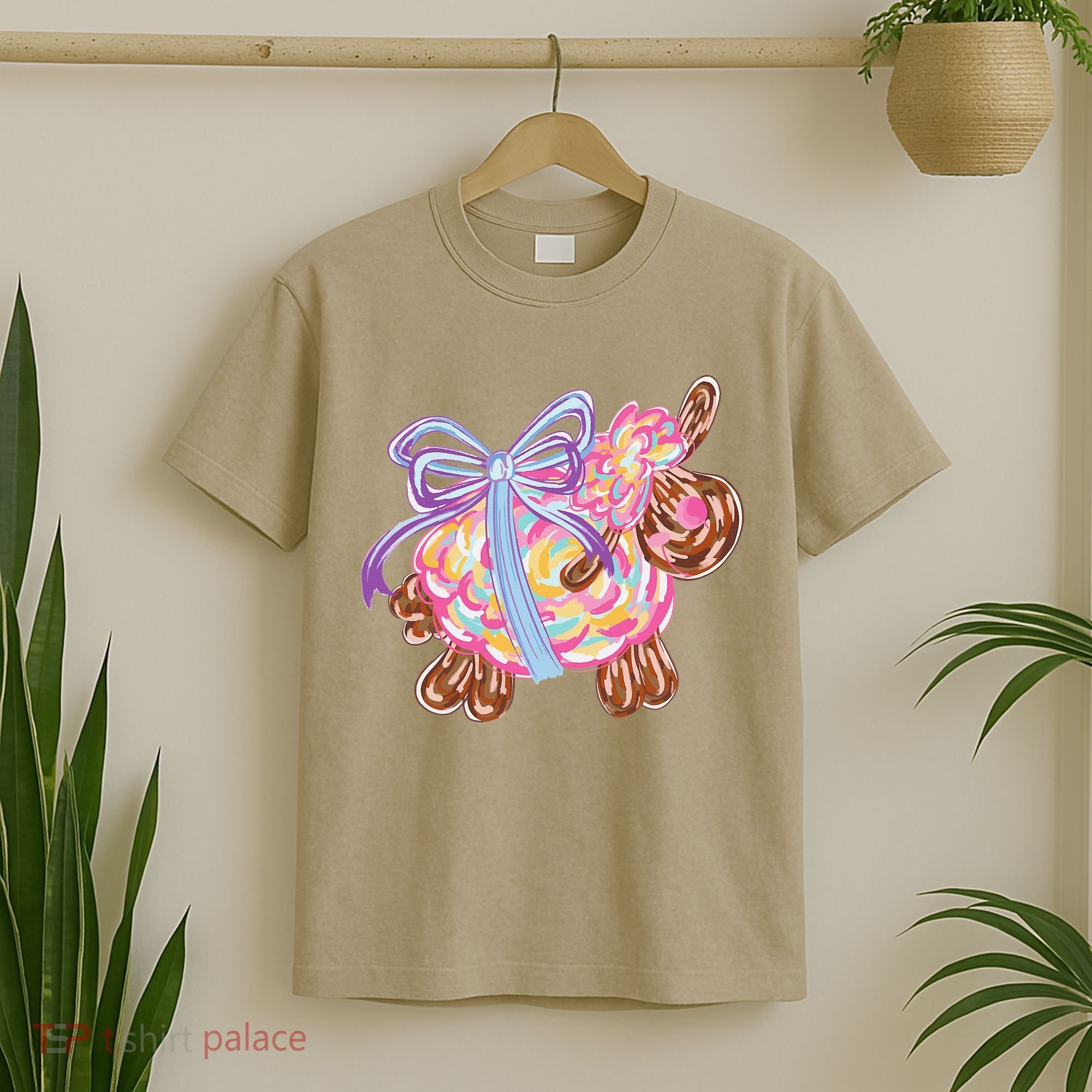 Coquette Lamb Sheep Happy Easter T-Shirt