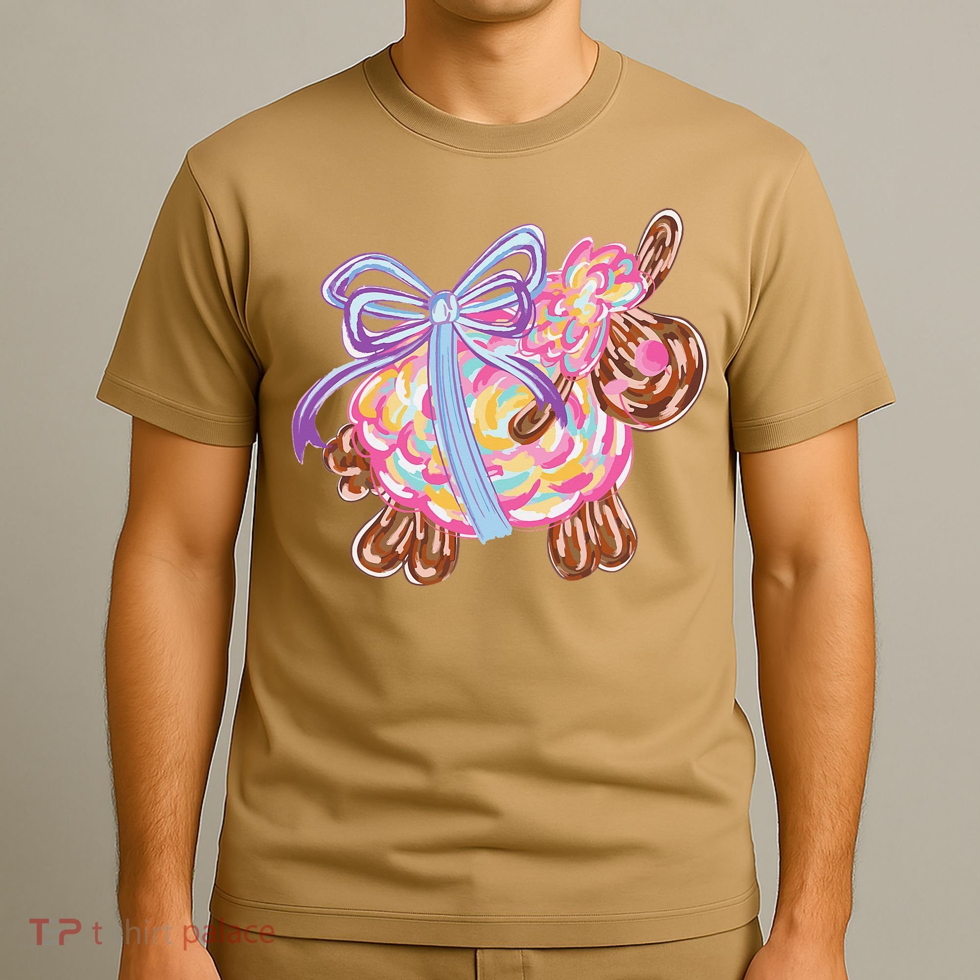 Coquette Lamb Sheep Happy Easter T-Shirt