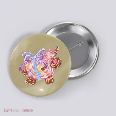 Coquette Lamb Sheep Happy Easter Button