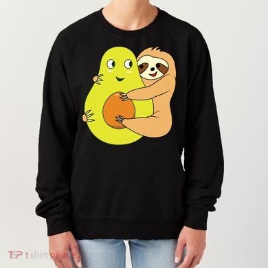 Cute Lazy Sloth Animal Avocado Lover Hugging Women's Sweatshirt