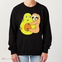 Cute Lazy Sloth Animal Avocado Lover Hugging Women's Sweatshirt thumb 0