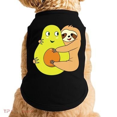 Cute Lazy Sloth Animal Avocado Lover Hugging Doggie Tank