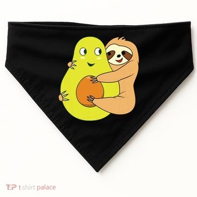 Cute Lazy Sloth Animal Avocado Lover Hugging USA-Made Doggie Bandana
