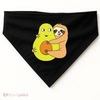 Cute Lazy Sloth Animal Avocado Lover Hugging USA-Made Doggie Bandana thumb 0