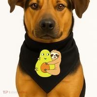 Cute Lazy Sloth Animal Avocado Lover Hugging USA-Made Doggie Bandana thumb 1