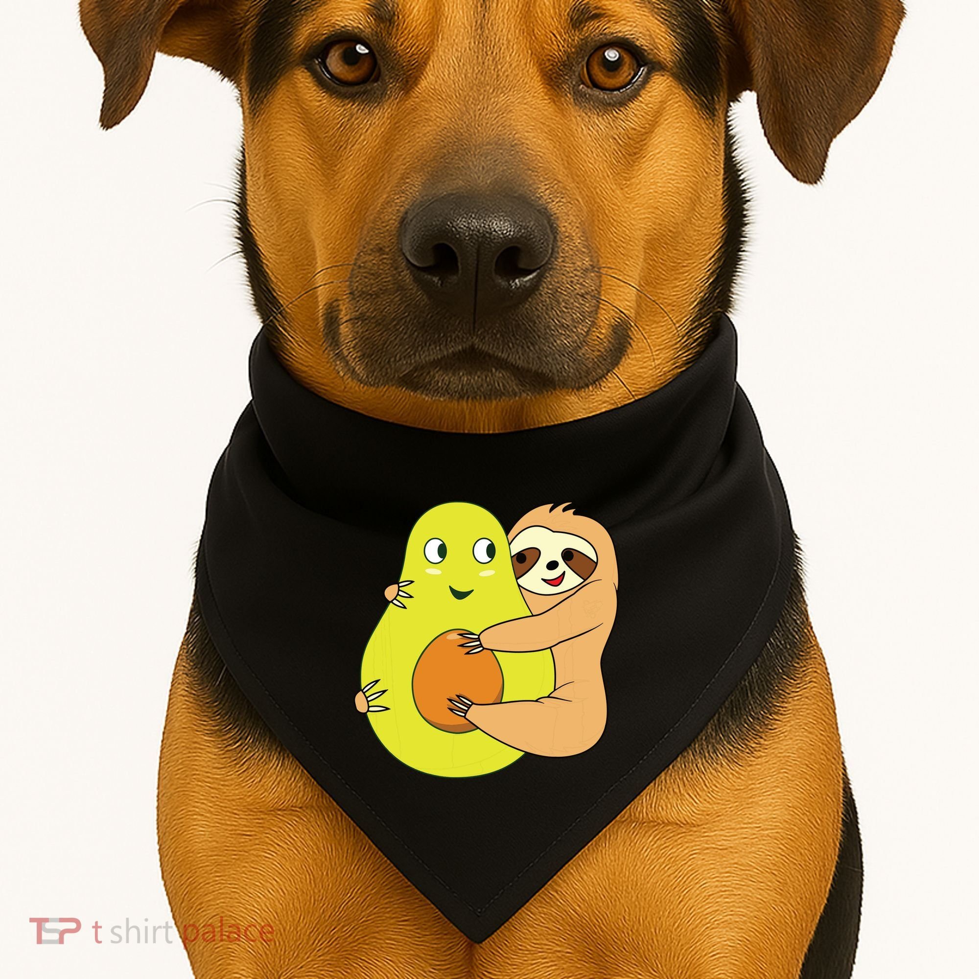 Cute Lazy Sloth Animal Avocado Lover Hugging USA-Made Doggie Bandana