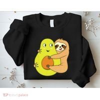 Cute Lazy Sloth Animal Avocado Lover Hugging Sweatshirt thumb 2