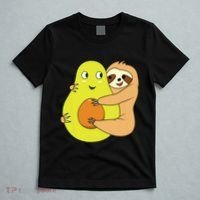 Cute Lazy Sloth Animal Avocado Lover Hugging T-Shirt thumb 5