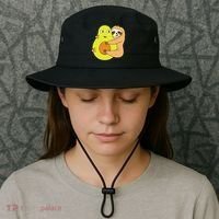 Cute Lazy Sloth Animal Avocado Lover Hugging Bucket Hat thumb 3