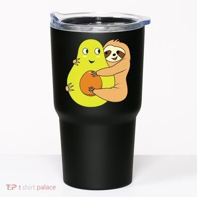 Cute Lazy Sloth Animal Avocado Lover Hugging Tumbler