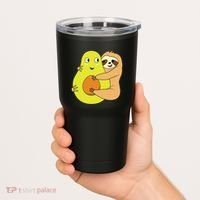 Cute Lazy Sloth Animal Avocado Lover Hugging Tumbler thumb 2