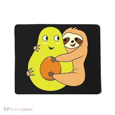 Cute Lazy Sloth Animal Avocado Lover Hugging Mousepad