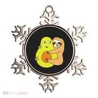 Cute Lazy Sloth Animal Avocado Lover Hugging Ornament thumb 0