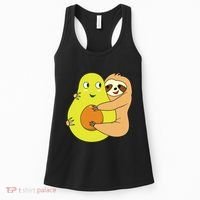 Cute Lazy Sloth Animal Avocado Lover Hugging Women's Tank Top thumb 0