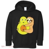 Cute Lazy Sloth Animal Avocado Lover Hugging Toddler Hoodie thumb 0