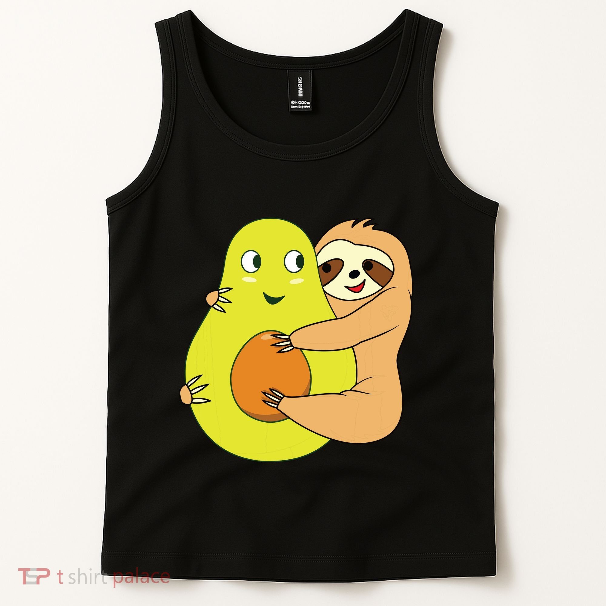 Cute Lazy Sloth Animal Avocado Lover Hugging Tank Top