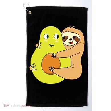 Cute Lazy Sloth Animal Avocado Lover Hugging Golf Towel