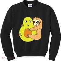 Cute Lazy Sloth Animal Avocado Lover Hugging Kids Sweatshirt thumb 0