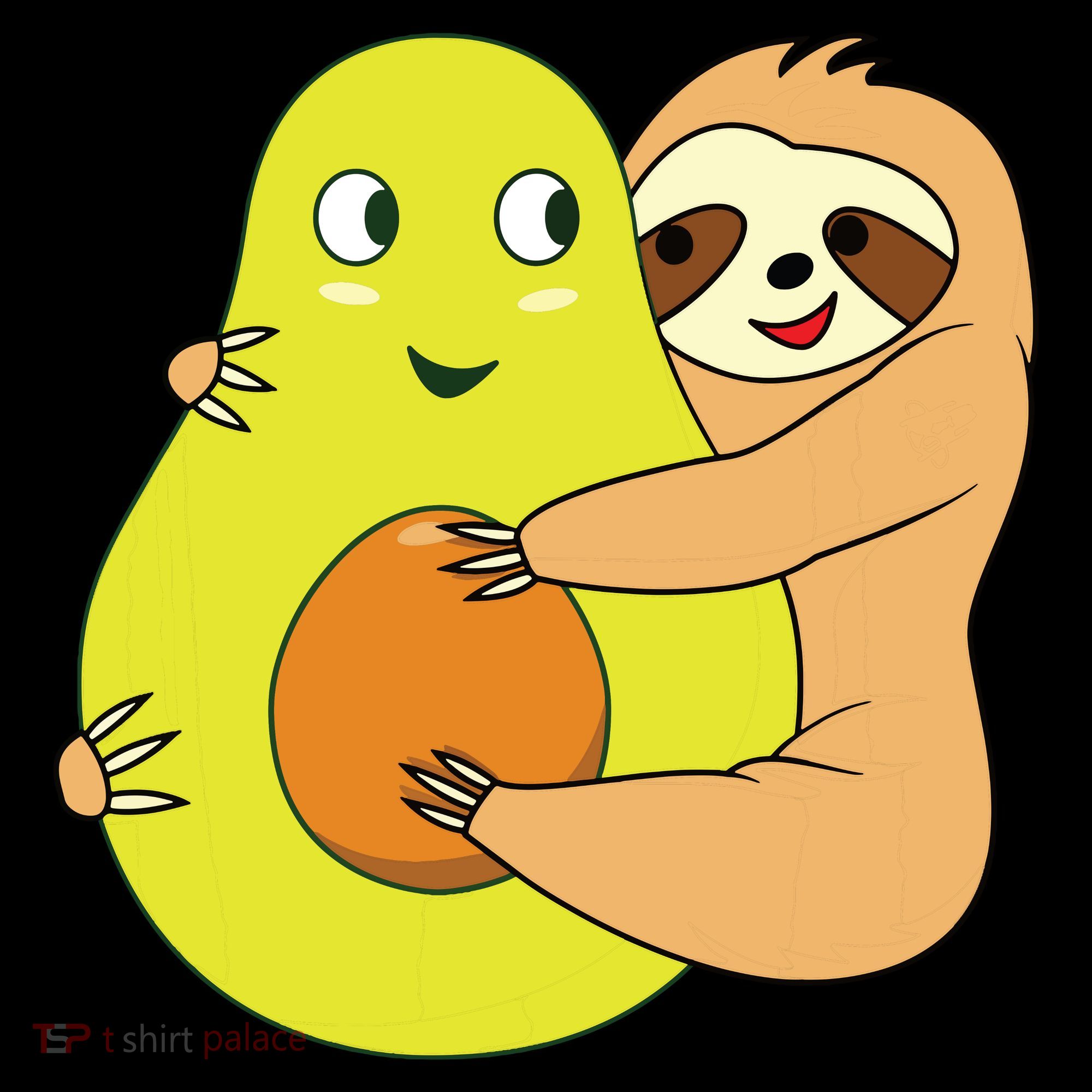 Cute Lazy Sloth Animal Avocado Lover Hugging Kids Sweatshirt