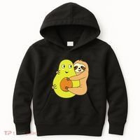 Cute Lazy Sloth Animal Avocado Lover Hugging Kids Hoodie thumb 0