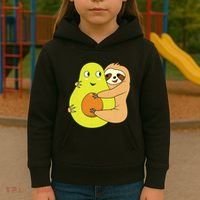 Cute Lazy Sloth Animal Avocado Lover Hugging Kids Hoodie thumb 3