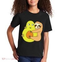 Cute Lazy Sloth Animal Avocado Lover Hugging Kids T-Shirt thumb 2