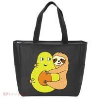 Cute Lazy Sloth Animal Avocado Lover Hugging Tote Bag thumb 0