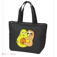 Cute Lazy Sloth Animal Avocado Lover Hugging Tote Bag thumb 3